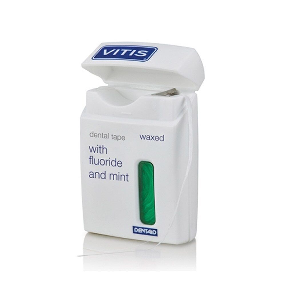 Vitis Dental Tape con Cera Fluoro e Menta Nastro Interdentale Cerato, 50m
