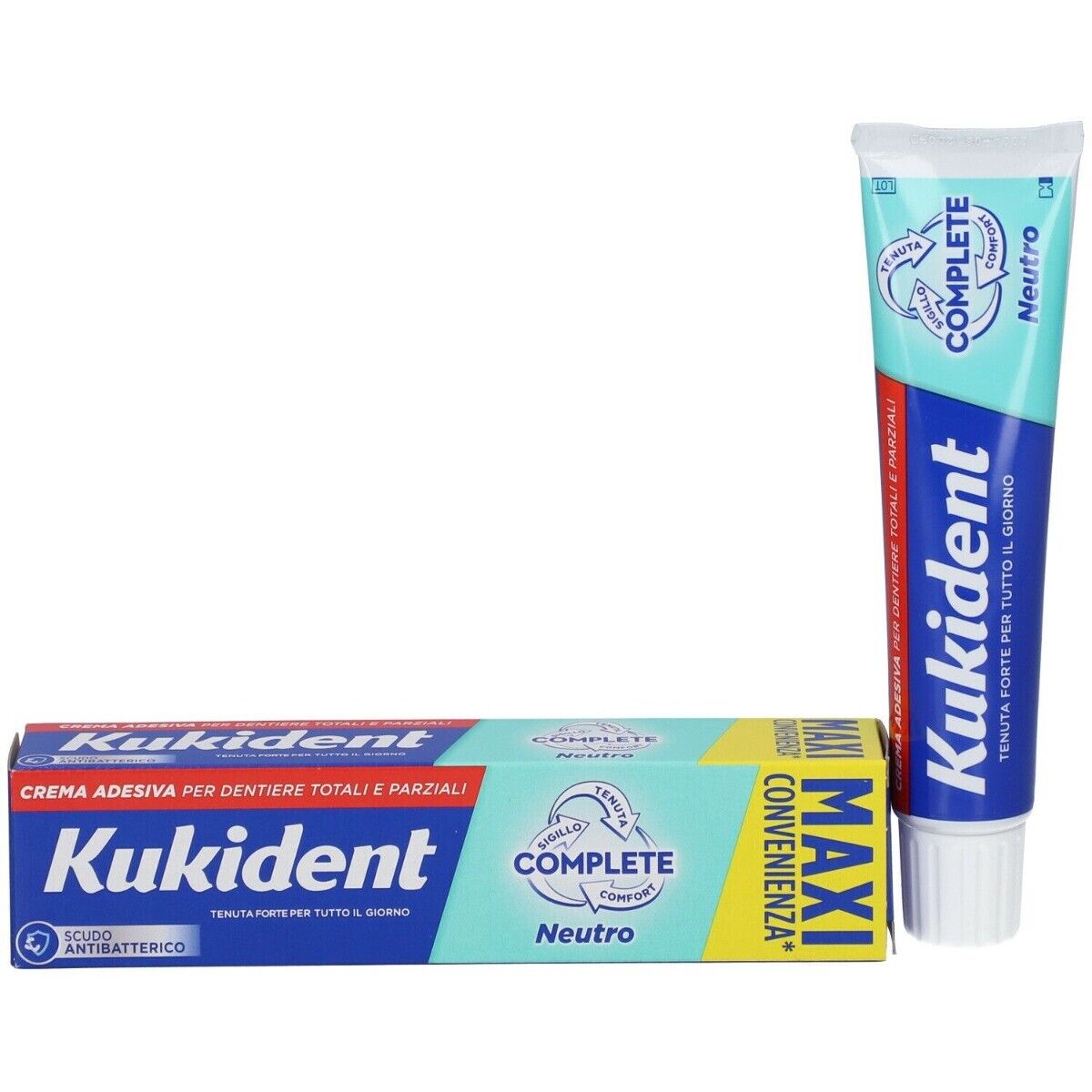 Kukident Complete Neutro Crema Adesiva Per Dentiere Totali e Parziali Aroma Neut