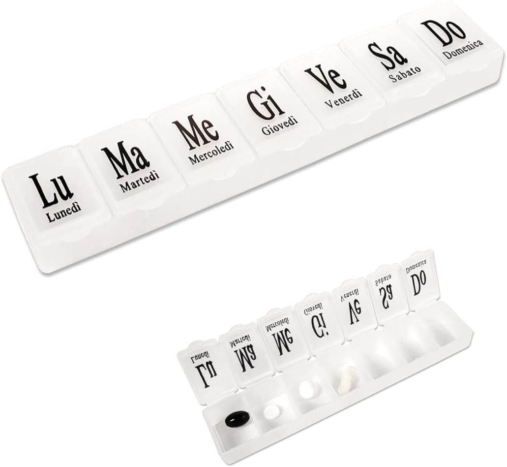 Portapillole Settimanale giornaliero porta pillole pastiglie medicine organizer