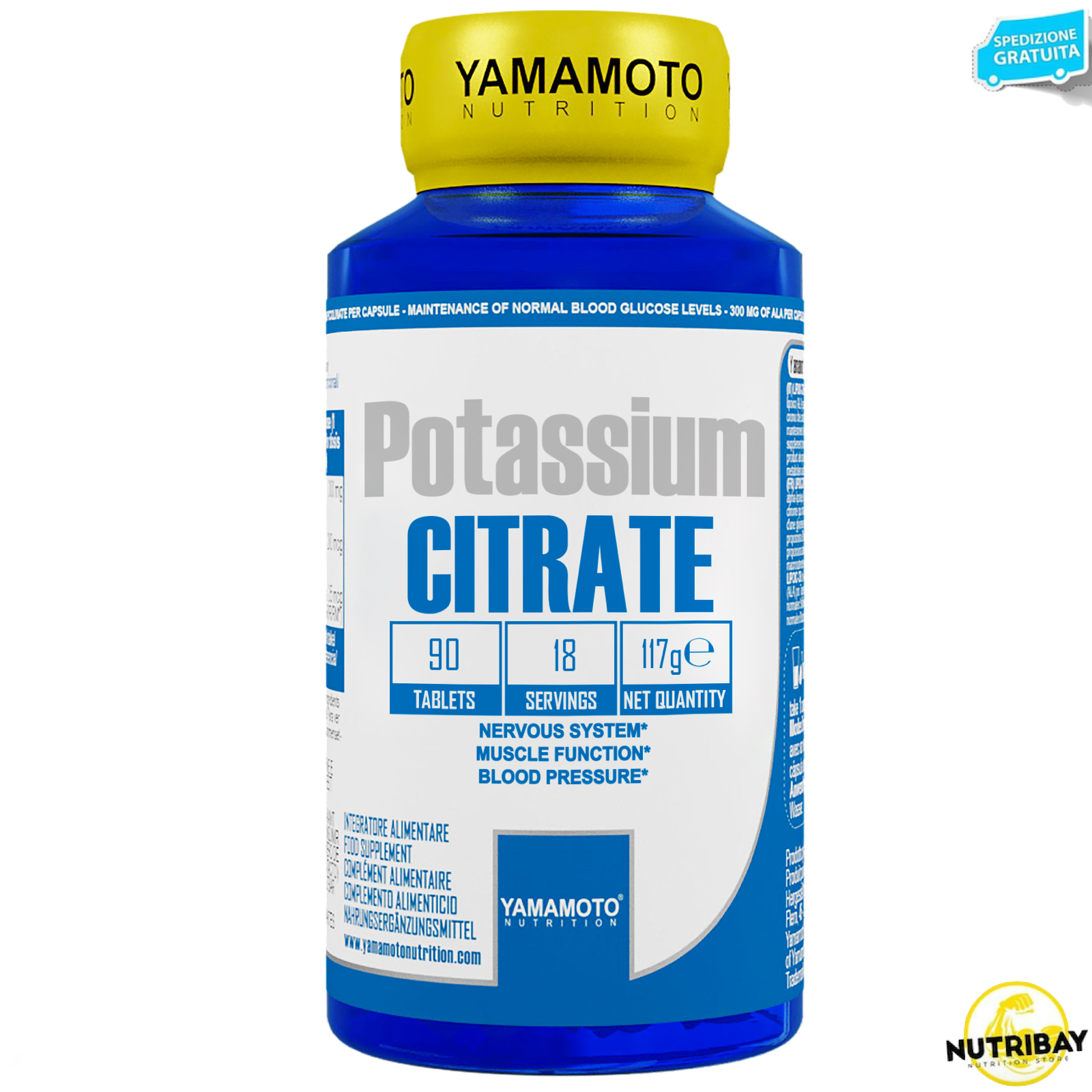 YAMAMOTO NUTRITION POTASSIUM CITRATE 90 CPR INTEGRATORE DI POTASSIO CITRATO