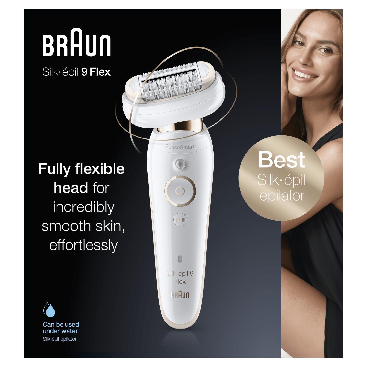 Braun Epilatore Donna Testina Flessibile Bianco Oro Silk-épil 9 Flex 9-001