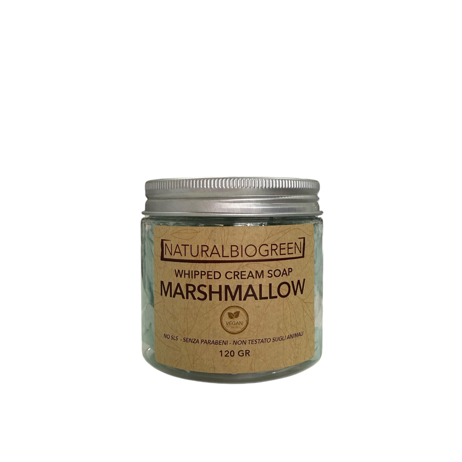 Naturalbiogreen Whipped Cream Soap Sapone in Crema MARSHMALLOW Vegan 120 gr