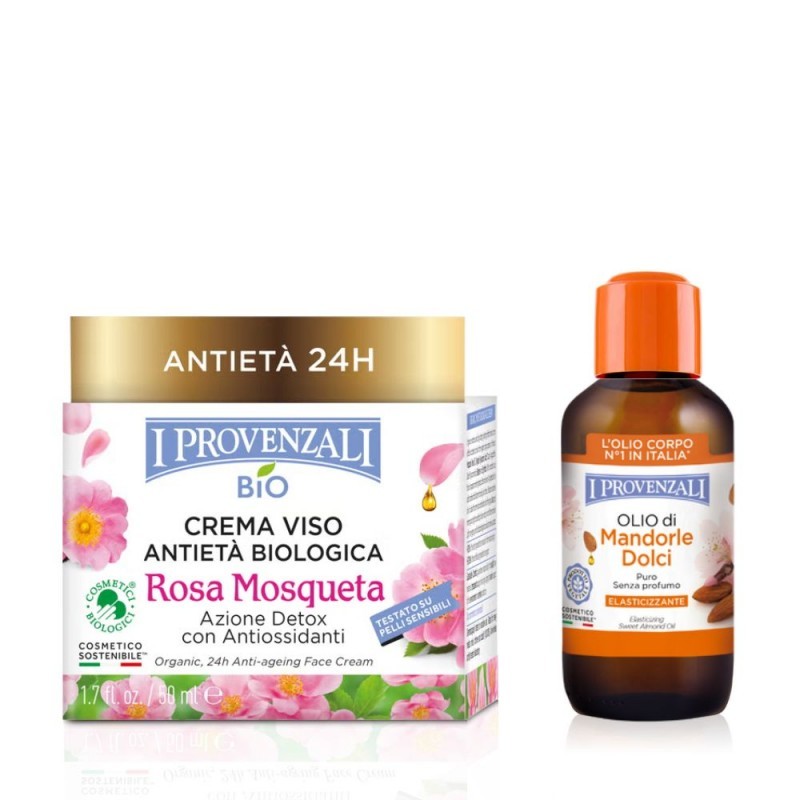 I Provenzali Bipack Crema Viso Antietà Rosa Mosqueta e Olio di Mandorle Dolci El