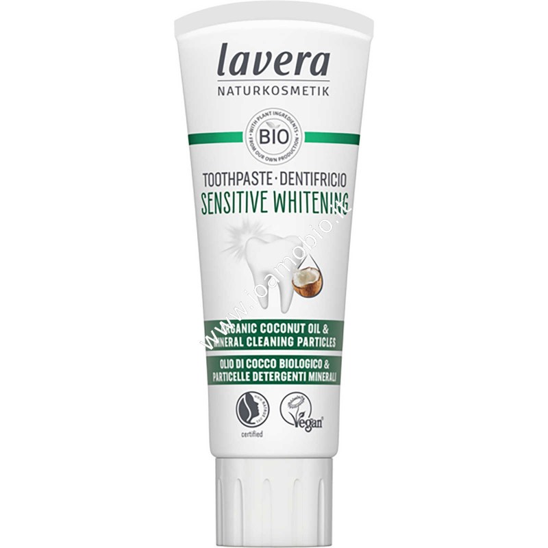 Dentifricio Sensitive Whitening Lavera 75ml - Azione Sbiancante Macchie