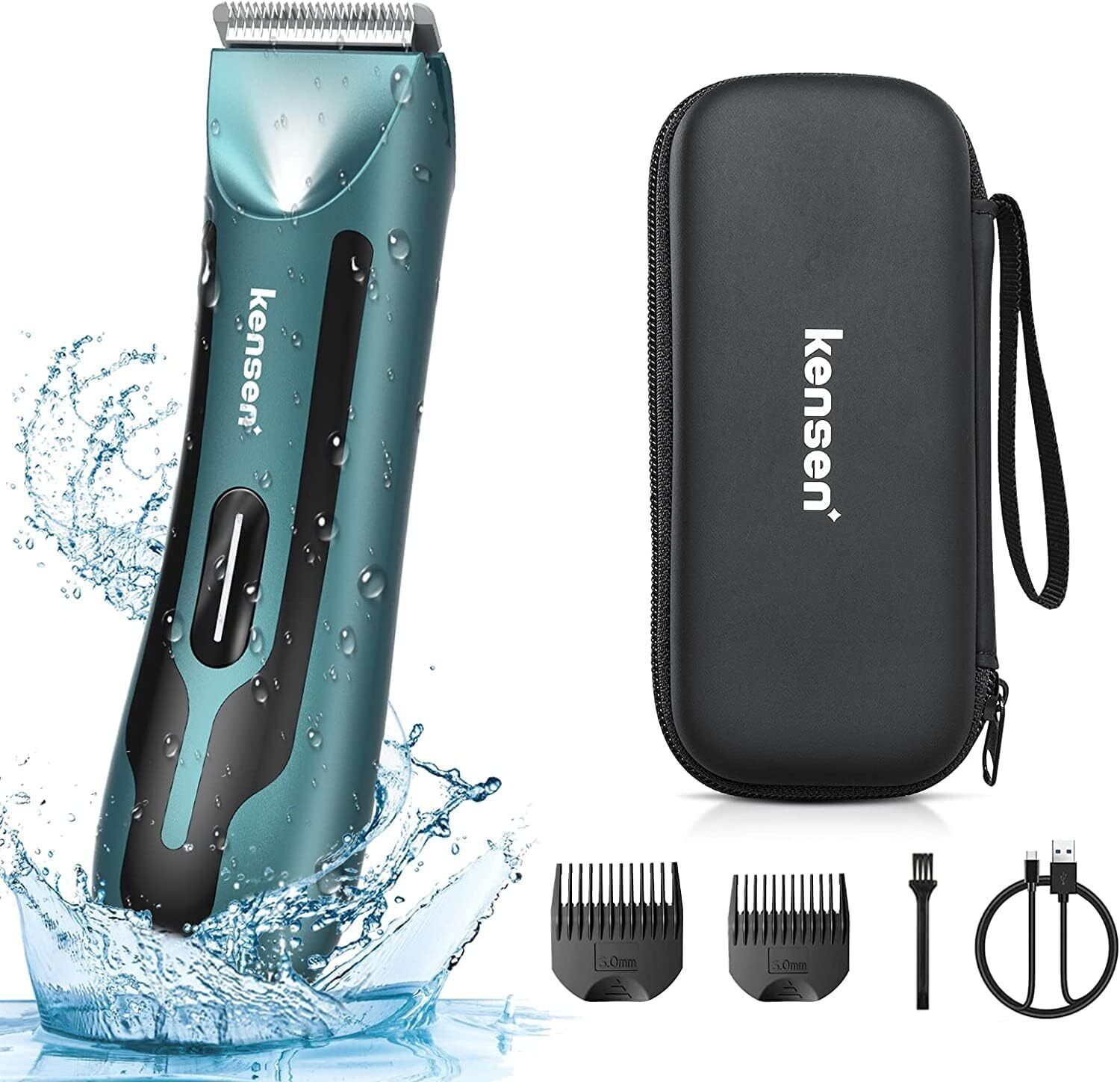 KENSEN Rasoio Elettrico Depilatore corpo,Epilatore Corpo Uomo con LED, (I9k)