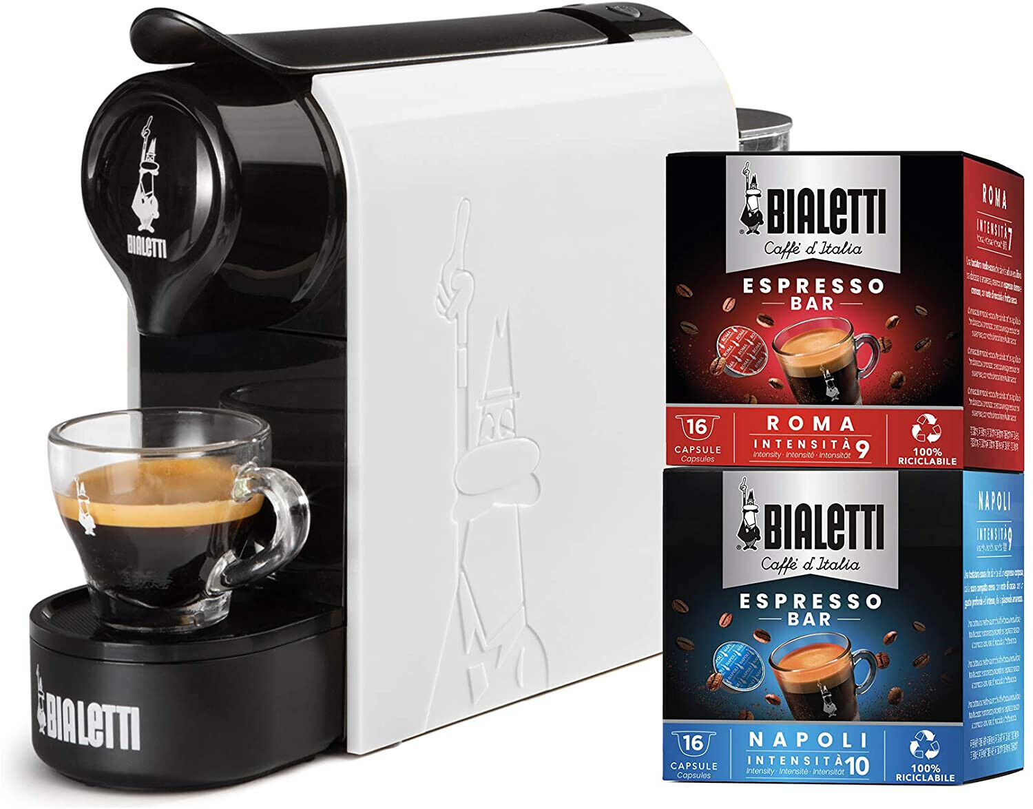 Bialetti Macchina Caffe A Capsule poteza 1200W serbatoio 0.5L Bianco 098150517