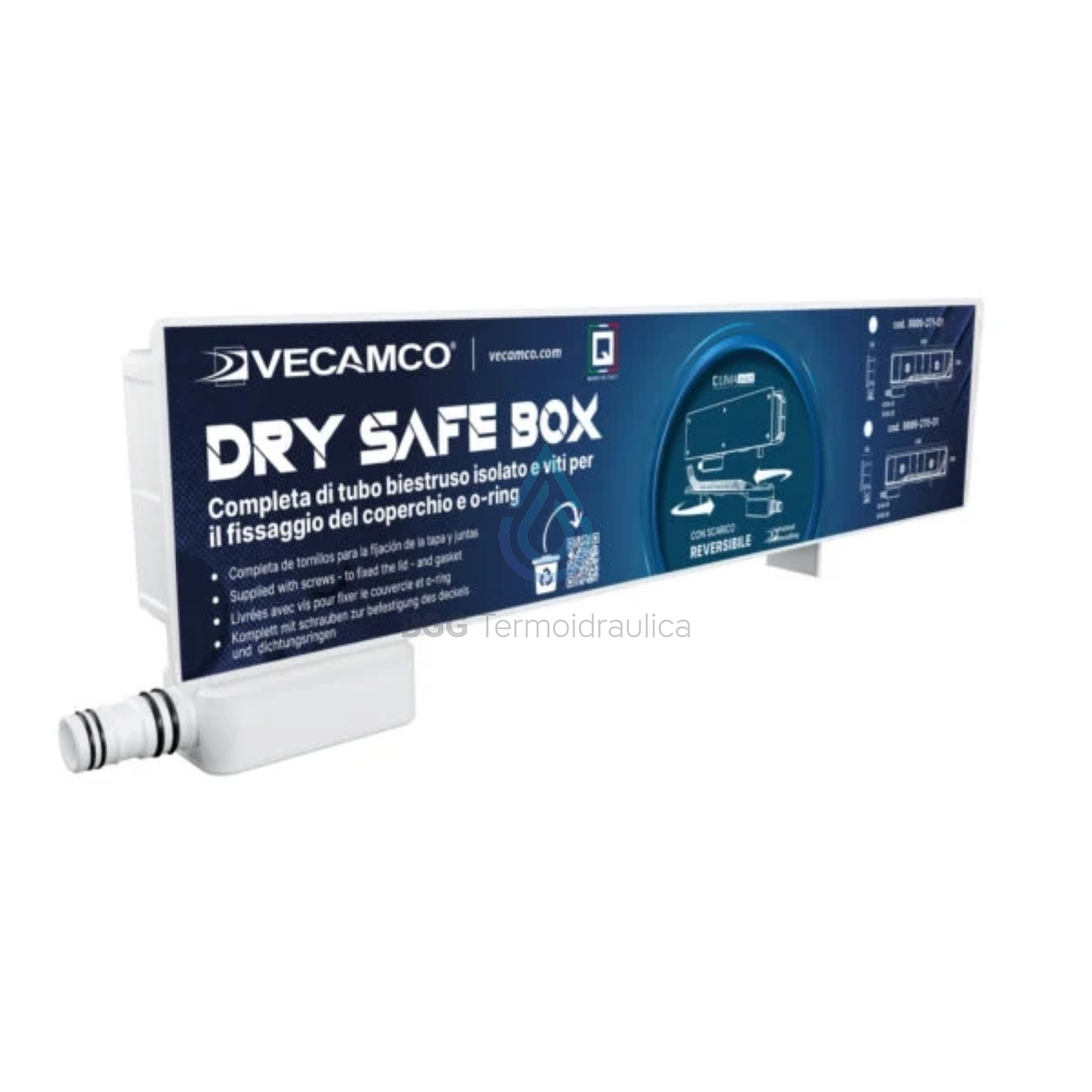 SCATOLA INCASSO SCARICO CONDENSA CONDIZIONAMENTO REVERSIBILE CON SIFONE DRY SAFE