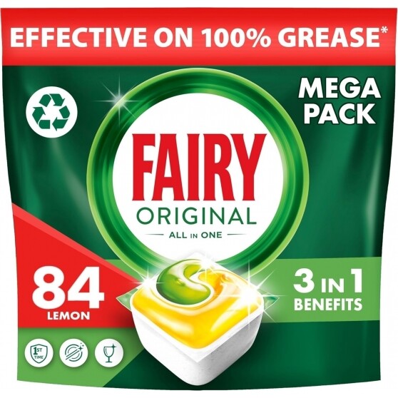 Detersivo Pastiglie per Lavastoviglie Fairy Original Limone Brillantante 84 Caps
