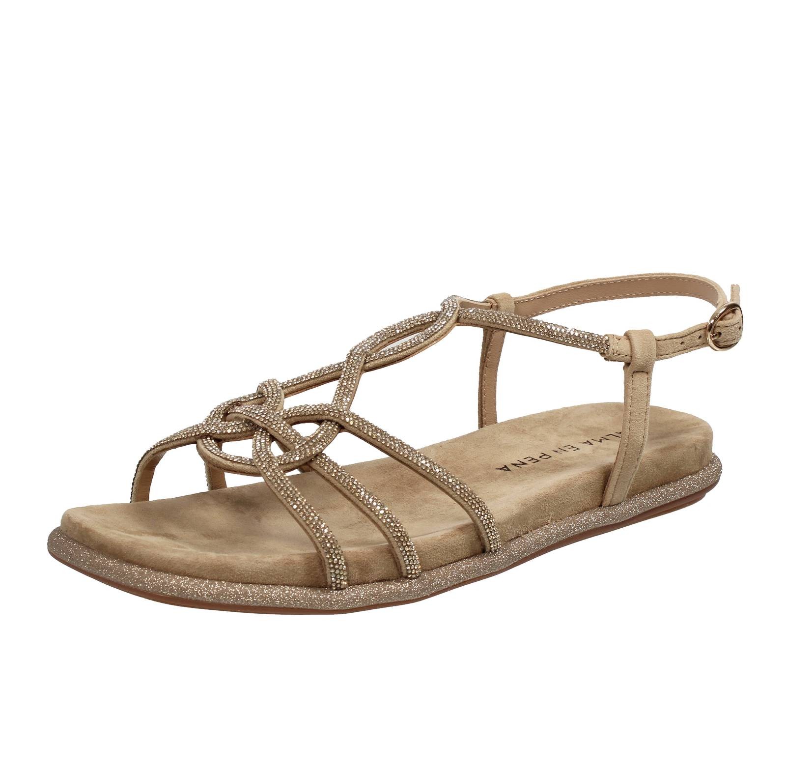 Alma En Pena Sandali In Suede Con Cinturino Sabbia - Taglia 37 Scarpe Donna