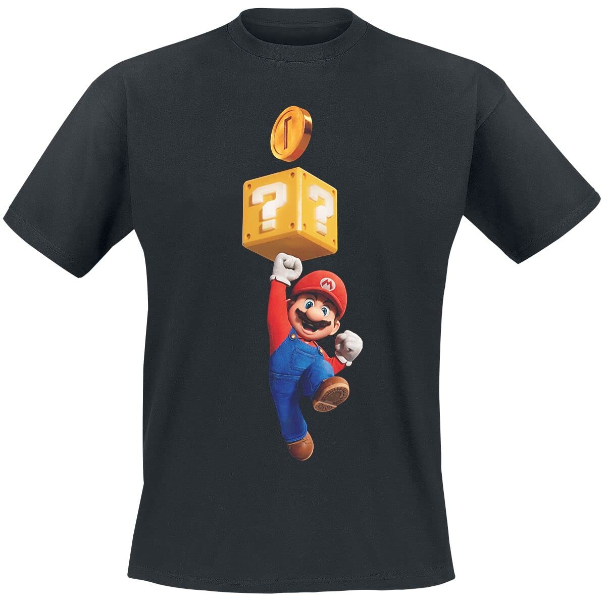 SUPER MARIO Get The Coin! Men's T-Shirt Black Fan Merch Gaming L Black