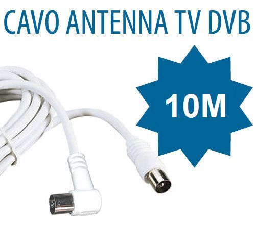 Cavo antenna 10 metri M/F 10m prolunga maschio femmina coassiale Angolata 90°
