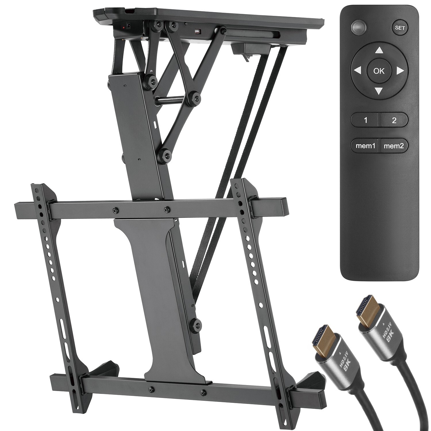 Supporto elettrico a soffitto per TV telecomando cavo HDMI 32-70" 35kg