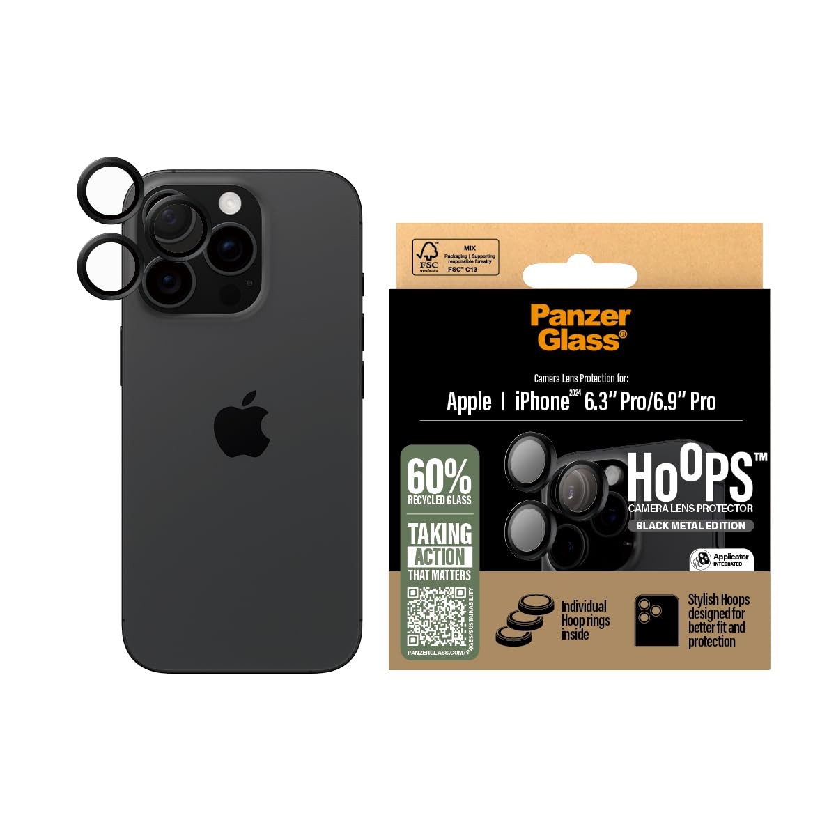 Panzerglass - Hoops Lens Protector - Iphone 16 Pro/Iphone 16 Pro Ma... NUOVO