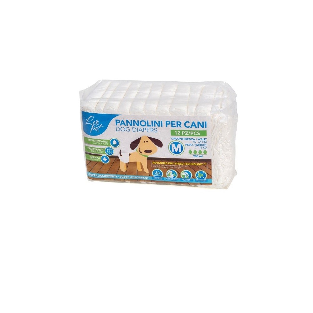 Leo Pet Pannolini Taglia M 7-16 kg 12 pz