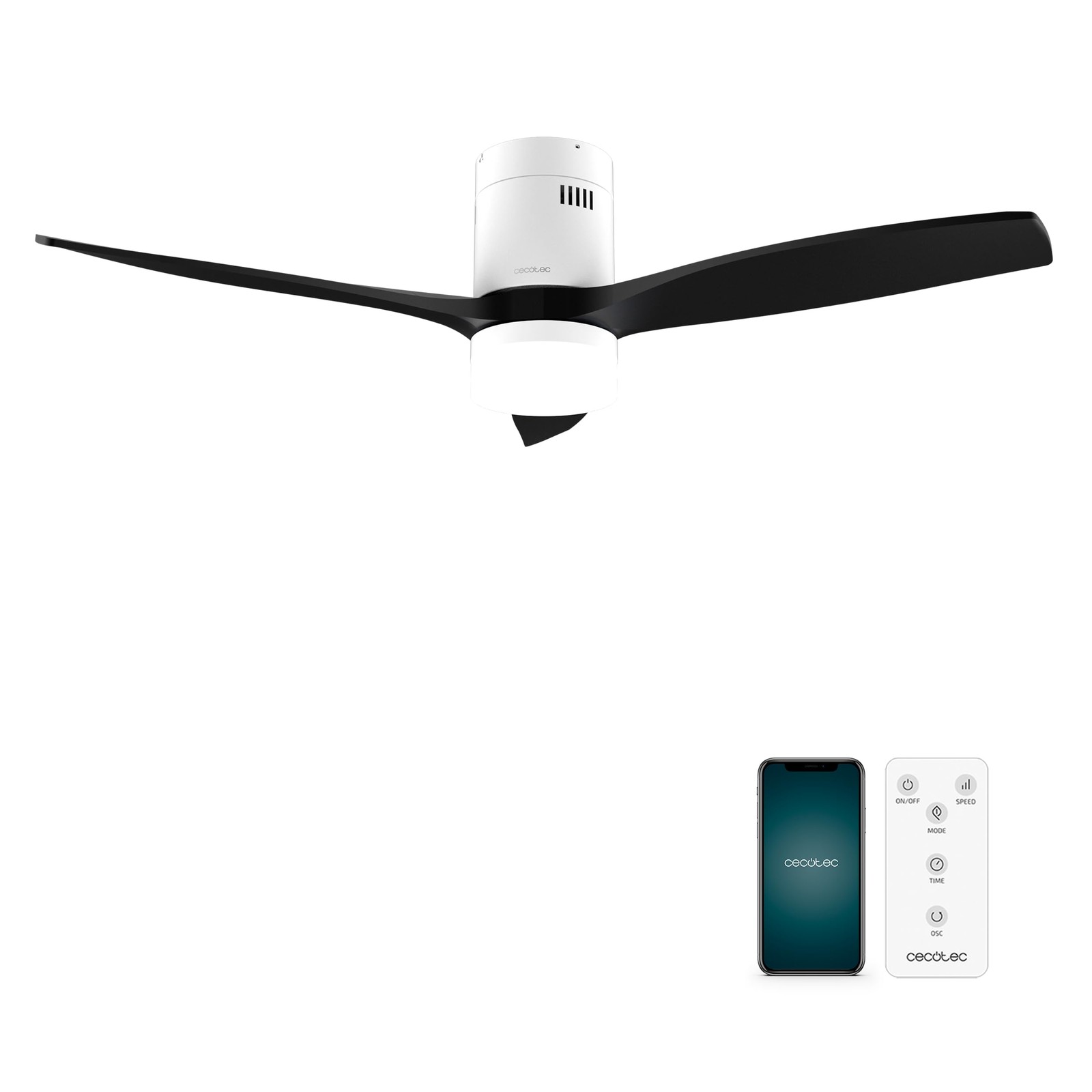 Cecotec - Ventilatori da Soffitto EnergySilence Aero 5600 Aqua White&Black Conne