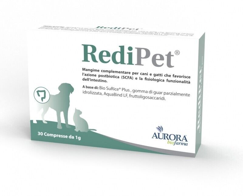 REDIPET 30CPR FAVORISCE L'AZIONE POSTBIOTICA E LA FUNZIONALITA' DELL'INTESTINO