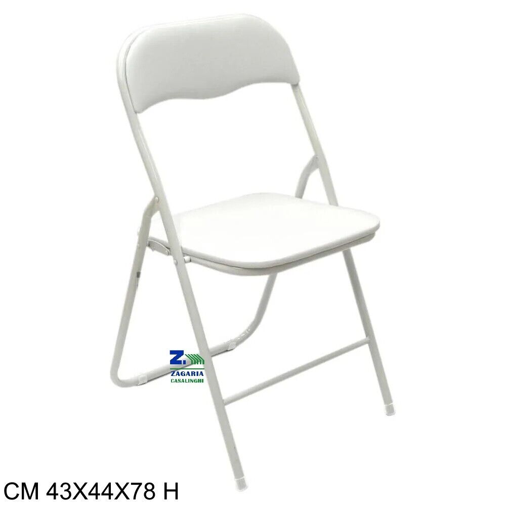 SEDIA PIEGHEVOLE BIANCA MATCH STRUTTURA METALLICA SEDUTA E SCHIENALE IN PVC