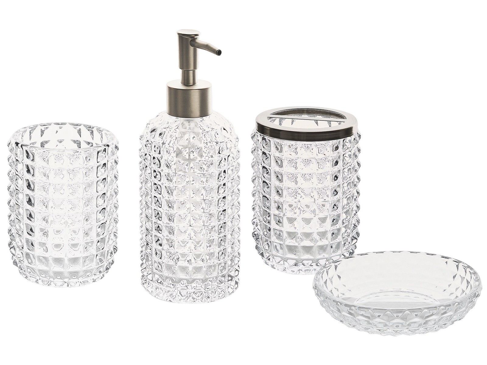 TAPIA Set da 4 accessori per il bagno Trasparente Vetro