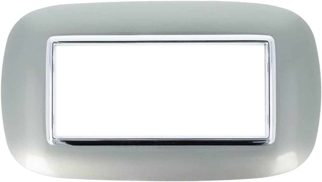 Placca Oval 506 6M Silver Compatibile con Bticino Axolute