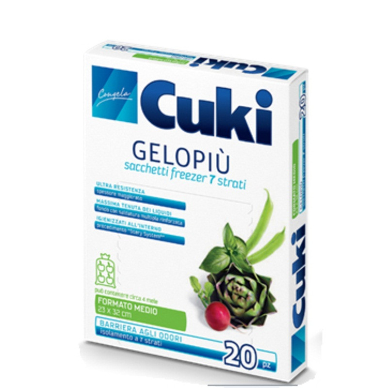37066 CUKI GELOPIÙ SACCHETTI FREEZER - FORMATO MEDIO - 20 SACCHETTI - LT 2.5 - C