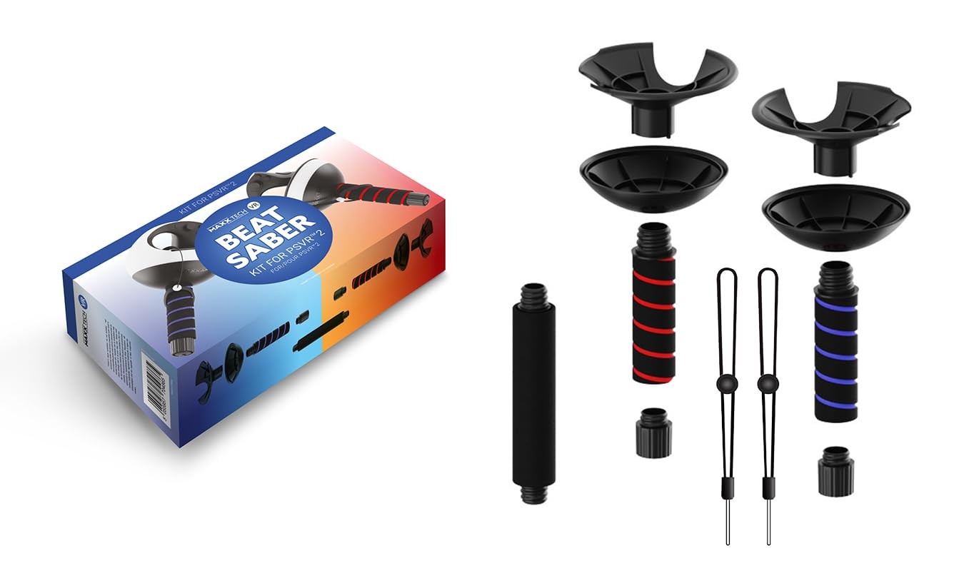 Maxx Tech VR Beat Saber Kit – designed for PSVR2 controller (Sony Playstation 5)