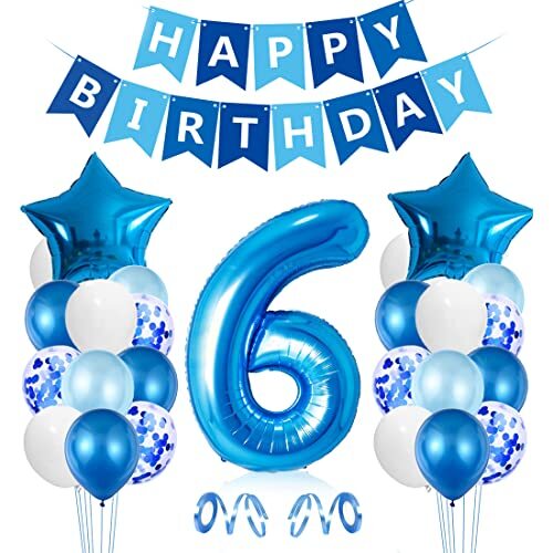 Palloncini Compleanno 6 Anni, Kit Compleanno Bambino 6 Anni, Decorazioni (q8K)