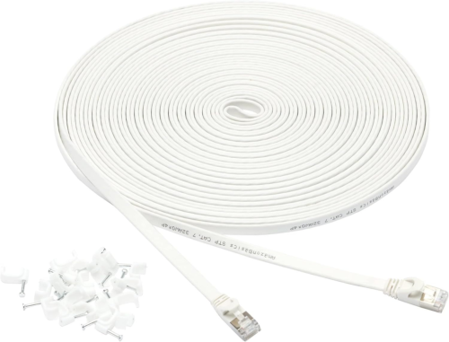 Amazon Basics Cavo patch per connessione internet, piatto RJ45 Cat-7, 15.2 m