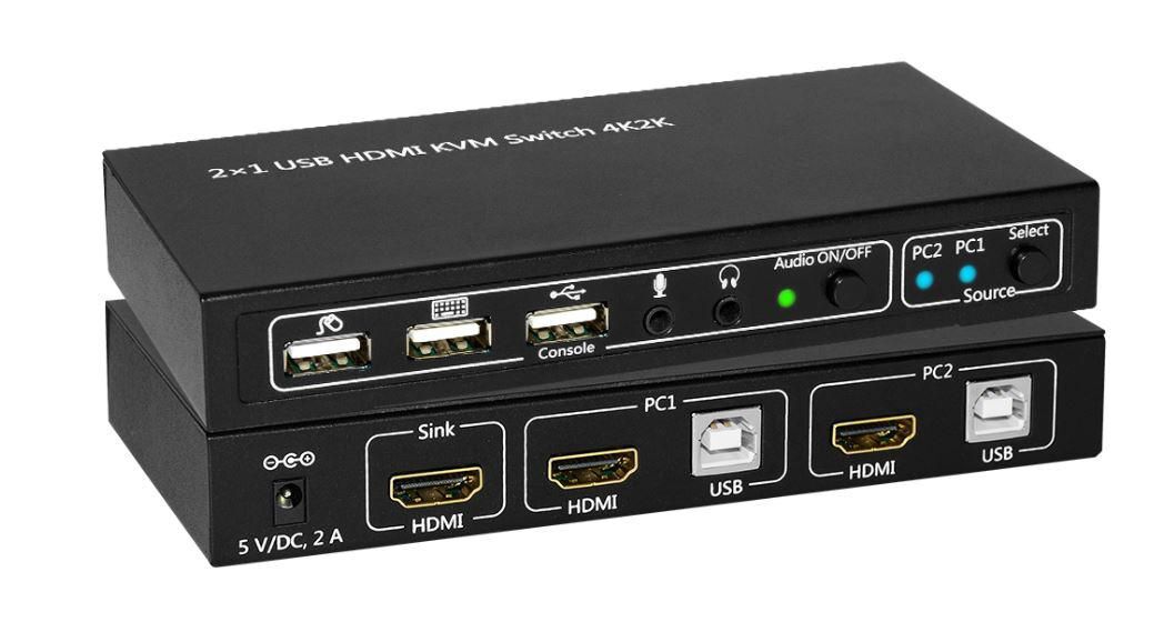 HDMI & USB KVM Switch 2 ports