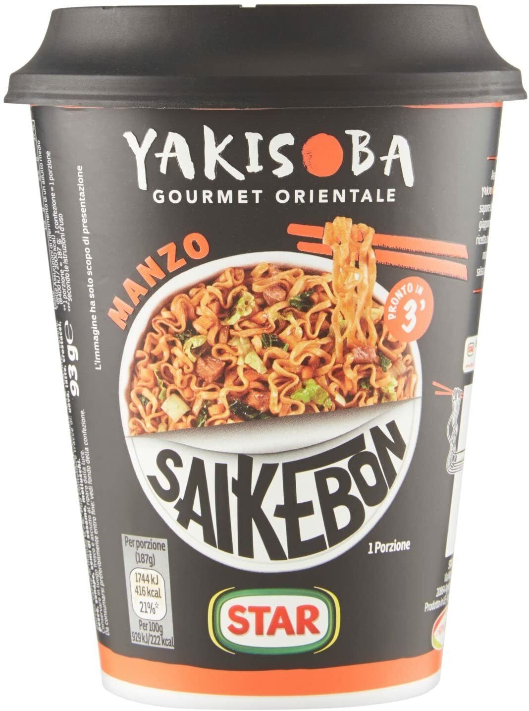 Star - Yakisoba Saikebon Manzo - 4 confezioni da 93 g [372 g]