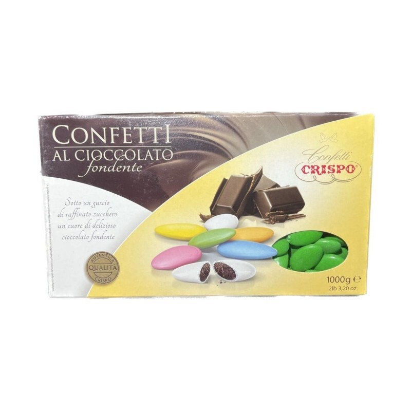 CONFETTI CRISPO AL CIOCCOLATO FONDENTE VERDI 1 KG.