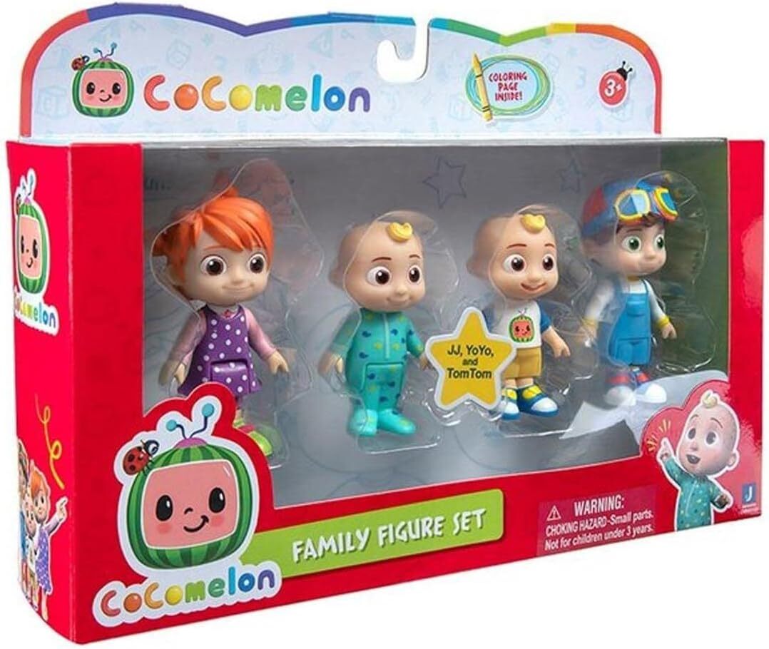 Cocomelon Pack 4 Personaggi, JJ, YoYo e Tom Tom, Giochi Preziosi CCM14001
