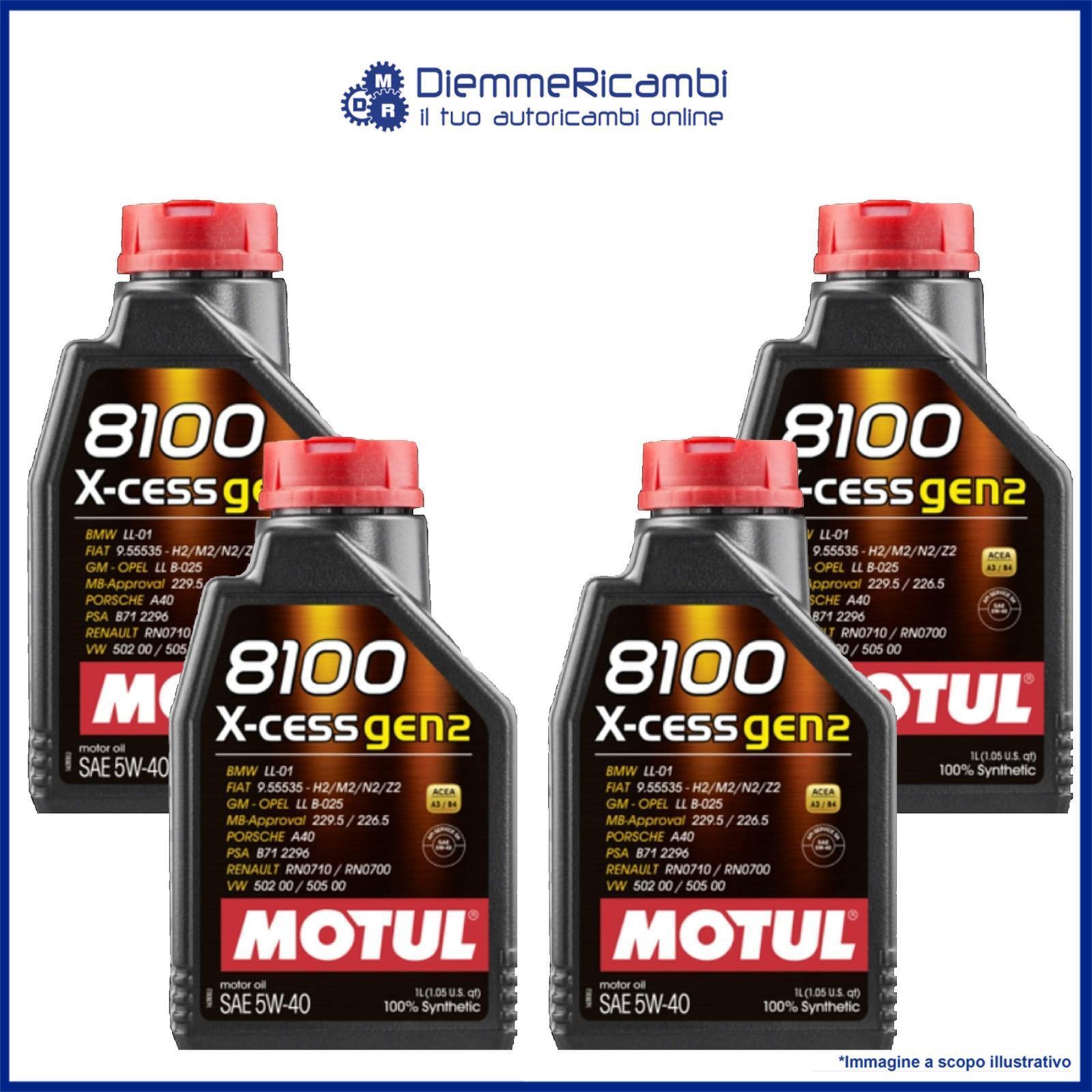 4 Litri OLIO MOTUL 8100 5W40 X-CESS - A3/B4 - LL01 - VW 502.00 - 505.00 - 229.5