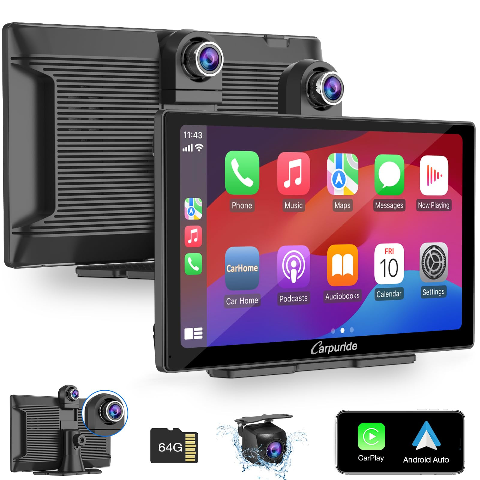 Carpuride W905 Autoradio Senza Fili Carplay & Android Auto con (m7B)