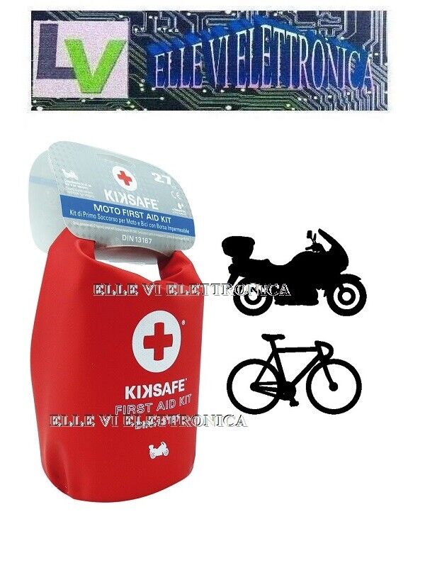 11-0 KIKSAFE Kit Primo Soccorso Moto E Bici Medicazione 27 Pezzi NORMA DIN 13617