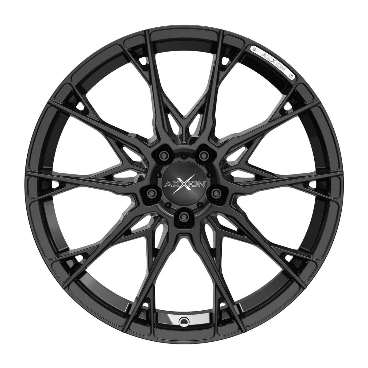 UN cerchio in lega X1 AXXIONAXXION 8.5 x19 5/112 ET 45 Nero lucido verniciato