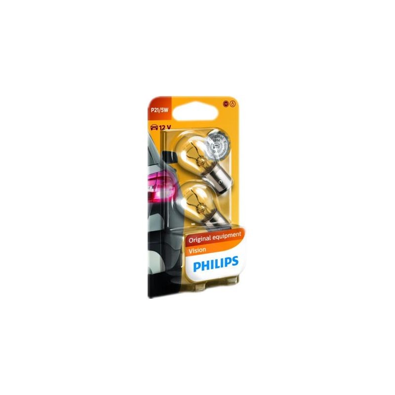 PHILIPS Blister 2 lampade lampadine P21/5W STANDARD PHILIPS 12V 21/5W BAY15D