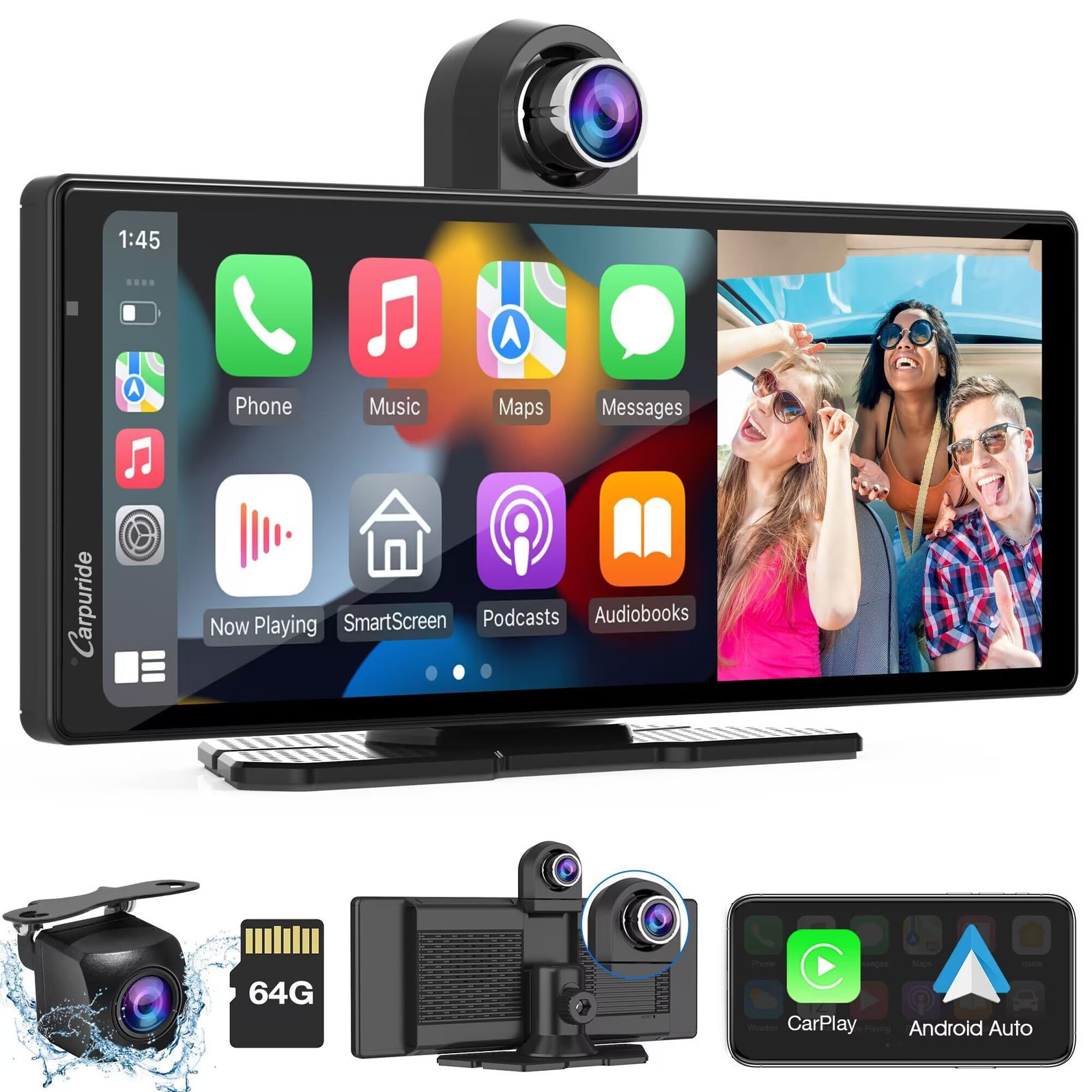 2025 CARPURIDE W903 Console Multimediale Portatile Carplay e Android Auto (x7F)