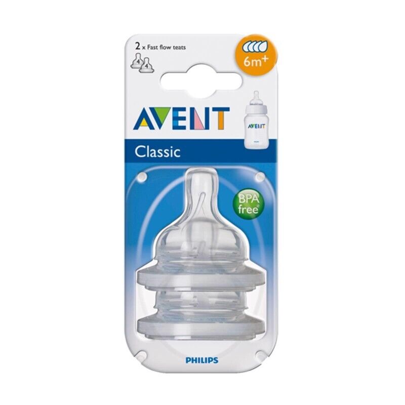 AVENT 2 tettarelle Classic 4 fori flusso veloce