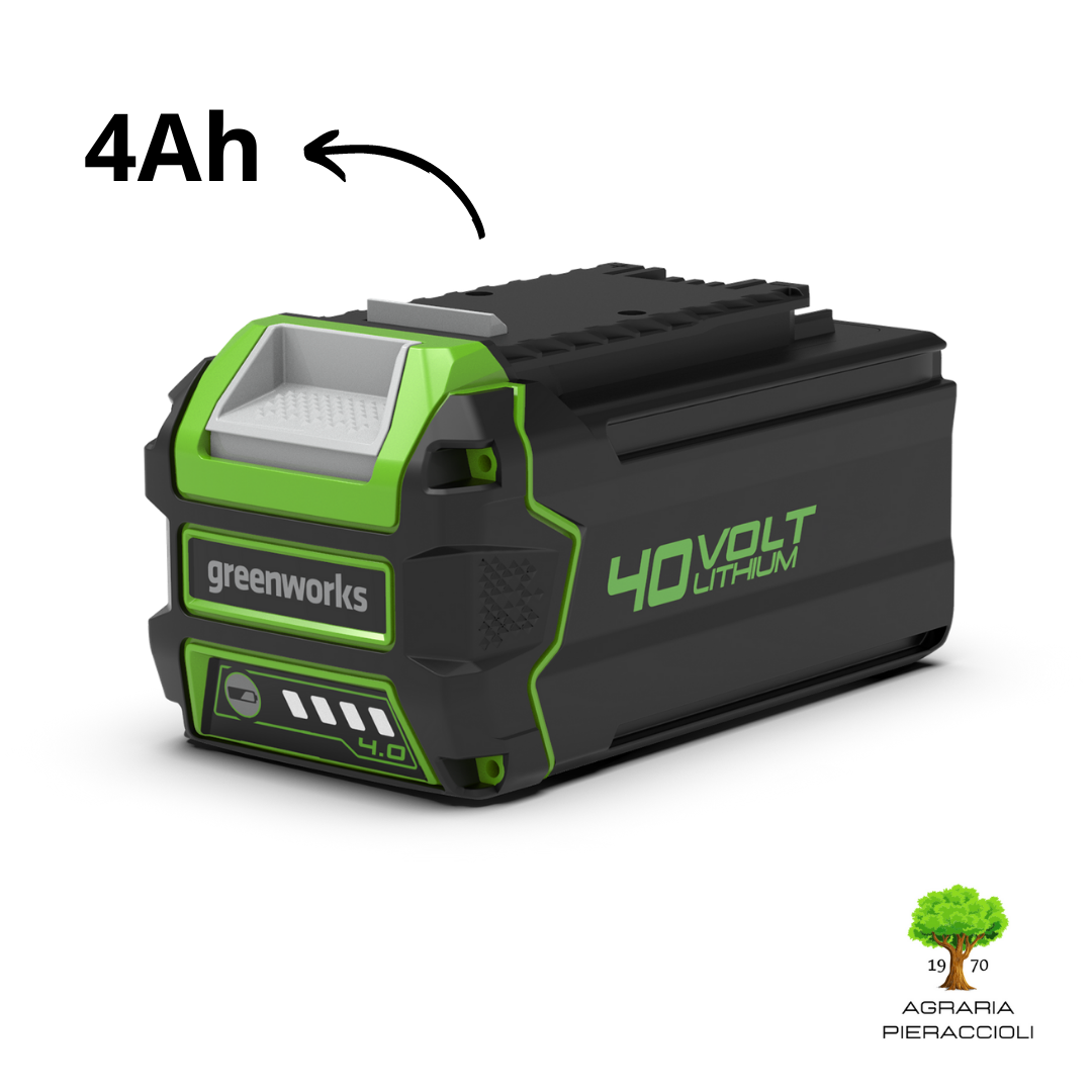 BATTERIA 40V 4Ah GREENWORKS 144Wh G40B4 AL LITIO RICARICA 100% < DI 120 MINUTI