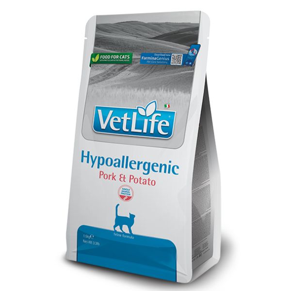Farmina vet life feline hypoallergenic - 1,5 kg - cibo monoproteico gatto - spedizione gratis 1° ordine + scegli lo sconto bzr5 / bzr20
