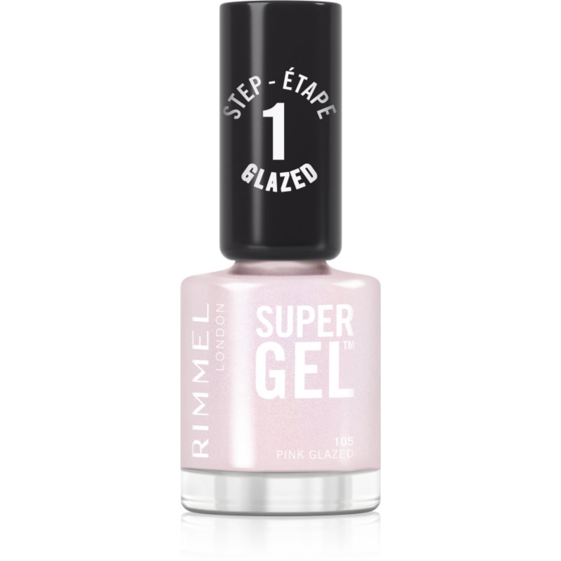 Rimmel Super Gel Smalto Gel Per Unghie Senza Lampada Uv/Led Colore 105 Pink Glazed 12 Ml