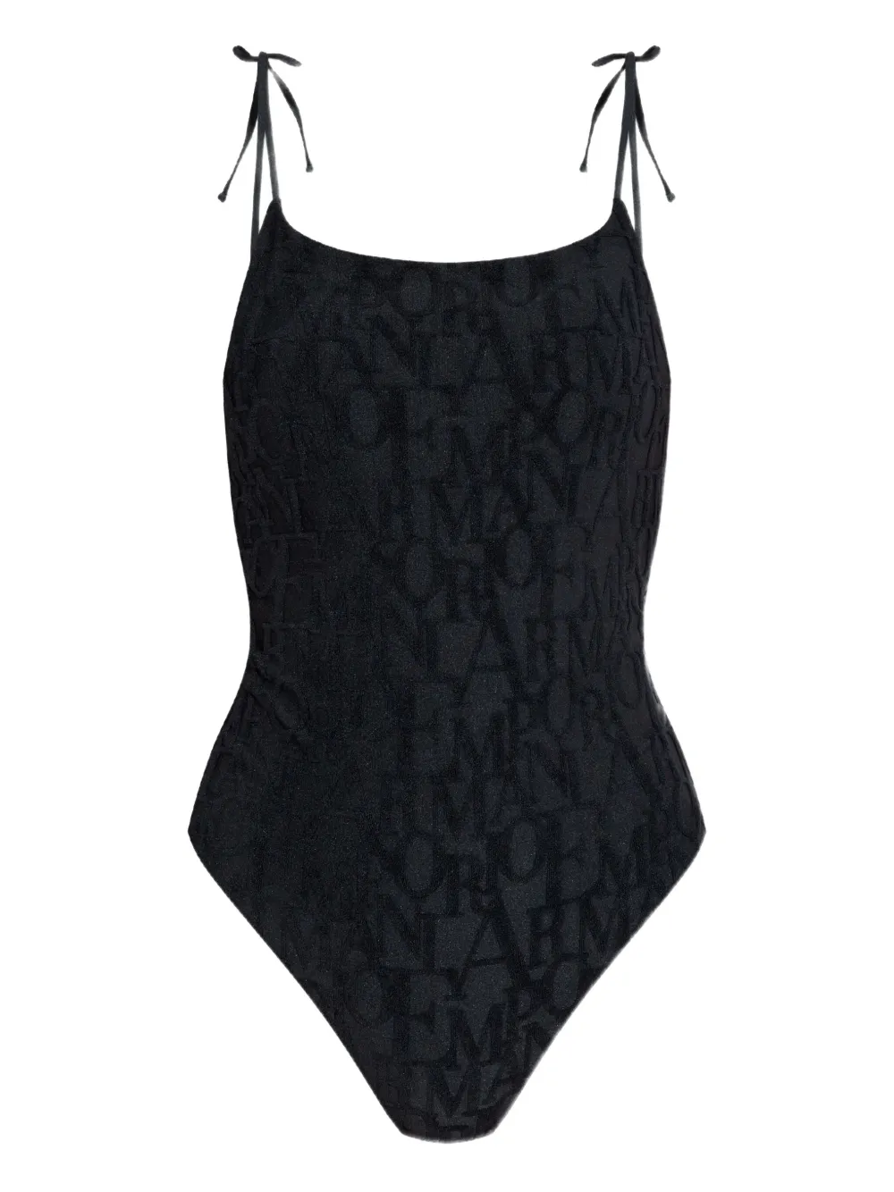 Emporio Armani monogram-pattern swimsuit - Nero