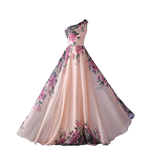 Emmarcon Abito Da Cerimonia Donna Damigella Vestito Lungo Elegante Floreale Da Festa Party (40-42)