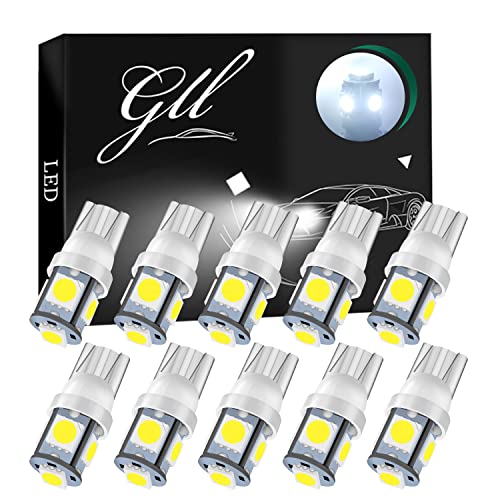 Grandview 10Pcs 24V Bianco T10 501 Led W5W 194 168 2825 Cuneo T10 Lampadina 5-5050-Smd Lampadina Numero Luci Avvio Interna Dell'Automobile Luce Crusco
