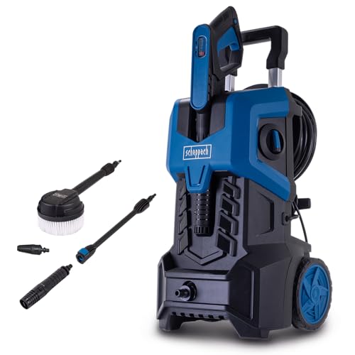 Scheppach Rondella Ad Alta Pressione Hce3000 Con Indicatore Di Pressione | 180 Bar | Xxl 8 M Tubo Anti Torsione | 480 L/H | 2400 W | Getto Ad Alta Pre