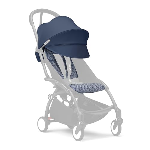 Stokke Yoyo 6+ Color Pack, Air France Blue - Solo Tessuti: Cuscino Per Seduta, Capottina Estendibile E Tasca Posteriore Con Cerniera - Richiede Telaio