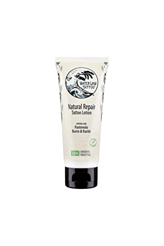 Water Law Tattoo Natural Repair Tattoo Lotion – Crema Lenitiva Made In Italy Post Tatuaggio 50 Ml - 94% Ingredienti Vegetali - Con Pantenolo, Camomill