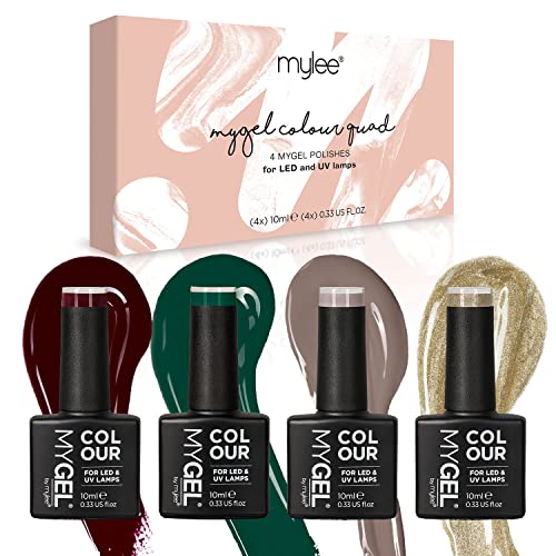Mygel By Mylee Festive Favorites Set Smalto Per Unghie Gel Semipermanente 4X10Ml Uv/Led Nail Art Manicure Pedicure Per Uso Professionale E Domestico -