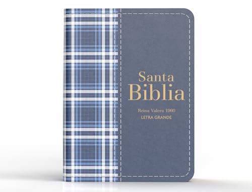 Biblia Rvr 1960 Compacta Símil Piel Cuadros Azul Marino Oscuro (Bible Rvr 1960 Compact Size Leatherlike Navy Blue Checked Pattern (Spanish Edition)