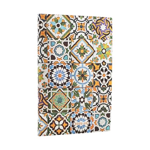2026 Porto (Portuguese Tiles) Maxi 18-Month Vertical Softcover Flexi Dayplanner 2025-2026 (Elastic Band Closure): Kalendarz 18-Miesięczny
